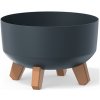 PROSPERPLAST Kvetináč GRACIA LOW ECO WOOD 28,5 cm antracit