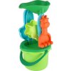 Teddies Sada na piesok plast vedierko so sitkom 13x10cm, lopatka, hrabličky, mlynček v sieťke