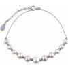 Silvego Zlatý perlový náramok Nova z bieleho zlata s brúsenými guličkami PRG0028BGWWP