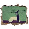 Díra 3D fototapeta nálepka Vtáky město 95x64 cm
