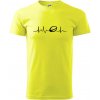 Ekg rugby - Klasické pánske tričko vyššej gramáže - 3XL ( Neonová žltá )