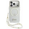 Guess IML Glitter Script Strap MagSafe Zadný Kryt pre iPhone 17 Pro Transparent GUHMP17L5HTGSMSH