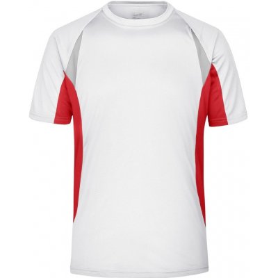 James & Nicholson funkčné tričko s krátkym rukávom JN391 biele červené