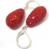 Strieborné náušnice s kamienky Swarovski komponent 925/1000 (červené 87115427) (925/1000)