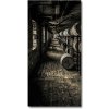 Nástenné sklenené hodiny Sudy bourbon 30x60 cm