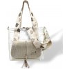 Dámska zlato-krémovo-biela kabelka cez rameno Zellia 26 × 32 cm