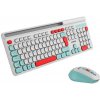 Canyon SET-W5, Wireless bezdrôtové combo - multimed. klávesnica, SK/CZ + opt. myš až 1600 dpi, biela s červenými prvkami CNS-HSETW5WT-CS