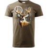 Poľovnícke tričko klasik Jeleň v splne - Army, M