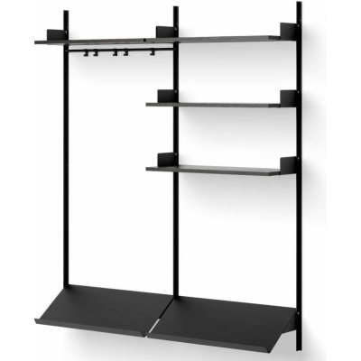 New Works Policová zostava Wardrobe Shelf 3, black ash/black