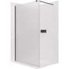 CERANO - Sprchová zástena Walk-in Onyx Round Ľ/P - 8 mm - guľatá vzpera - čierna matná, mliečne sklo - 120x200 cm