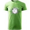 Florbal lopta v triku - Klasické pánske tričko vyššej gramáže - 2XL ( Trávová zelená )