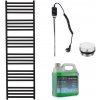 CERANO - Kúpeľňový elektrický radiátorový set Fulgiduson - 600W - čierna matná - 1800x530 mm