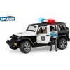 Bruder 2526 Pohotovostní vozidla - policejní Jeep Wrangler s policistou a příslušenstvím
