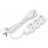 Predlžovacie zásuvky 3x 2P+E (Schuko), 5m H05VV-F 3x1,5mm2, Imax=16A, biela