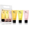 Nudestix Nudeskin Nudeskin odličovací a čistiaci balzam na tvár 20 ml + Nudeskin hydratačný krém na tvár na deň aj noc 20 ml + Nudeskin rozjasňujúci peeling na tvár 20 ml + kozmetická taštička
