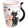 Mačacia mama Porcelánový hrnček s mačkou a chvostíkom - 4 varianty Číslo: zamilované kočky