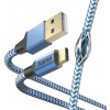 Hama Reflective kábel USB-C 1.5m modrý nylonovo opletený 201558 - prepojovací kábel USB-C