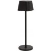 Akumulátorová stolná lampička SECURIT GEORGINA so stmievaním, štvorcový klobúčik, čierna LP-GE-BL