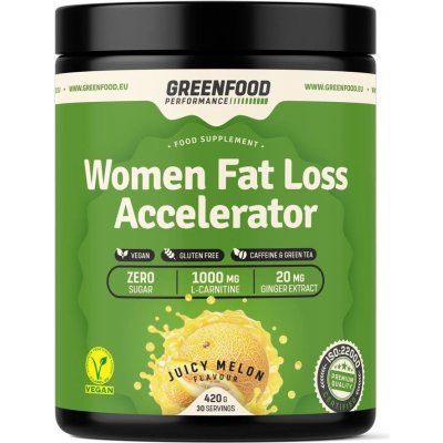 Spaľovač tukov GreenFood Nutrition Performance Women Fat Loss Accelerator Juicy melon 420g (GF6008)