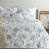 Takoy Obliečky 140x200 cm, 2-dielna súprava, bavlnený satén, biela, svetlosivá farba, zdobené kvetinovým motívom SPRING 83-HF-483343 | 140 x 200 cm