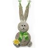 Slamený zajac se zelenou mašľou / Prináša kúzlo Veľkej noci Výška 75 cm