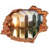 Diera 3D v stene nálepka Dubaj sunset 90x70 cm