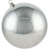 DECOLED Plastová guľa, priem. 30 cm, strieborná, lesklá, vonkajšia