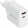 Cestovná nabíjačka FORCELL 3v1 s USB-C a USB-A 3A 45W PD a QC 4.0 s vymeniteľnými zástrčkami