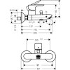 Hansgrohe 71740340 TALIS E vaňová nástenná batéria, kartačovaný čierny chróm