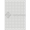 Labelea Samolepiace etikety kruh 14x14 mm biele papierové, na hárku A4, pre laserovú a atramentovú tlač, Farba etikiet Biela, Počet hárkov v balení 100 EPY999014W247S