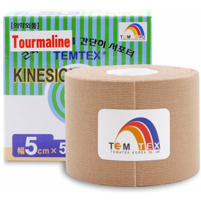 Temtex kinesio tape Tourmaline, béžová tejpovacia páska 5cm x 5m