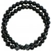 Glosery wrap náramok zdobený krištáľmi Swarovski®, lesklý / matný čierny achát 6mm Veľkosť korálok: 6mm, Typ korálok: tigrie oko, Obvod zápästia: iné - uveďte do poznámky (ako zadávate os.údaje)