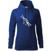 Paličky ruka - Mikina dámská Cape s kapucí - XL ( Kráľovská modrá )