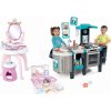 Set kuchynka elektronická a kozmetický stolík Princezné Tefal French Touch Bubble Smoby s magickým bublaním a polohovateľným zrkadlom a kufríkom