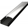 Hliníkový profil SIMPLE 17,2x7mm Povrchový nízky - Čierny (Kompatibilné difúzory a iné montážne príslušenstvo nájdete dole pod popisom produktu)