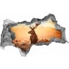 Diera 3D fototapeta na stenu Jeleň sunrise 95x73 cm