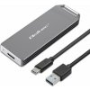 Qoltec Mini pouzdro pro M.2 SSD disk | NVMe | PCIe | USB 3.1 | Super rychlost 10 Gb/s | 2TB | Stříbro