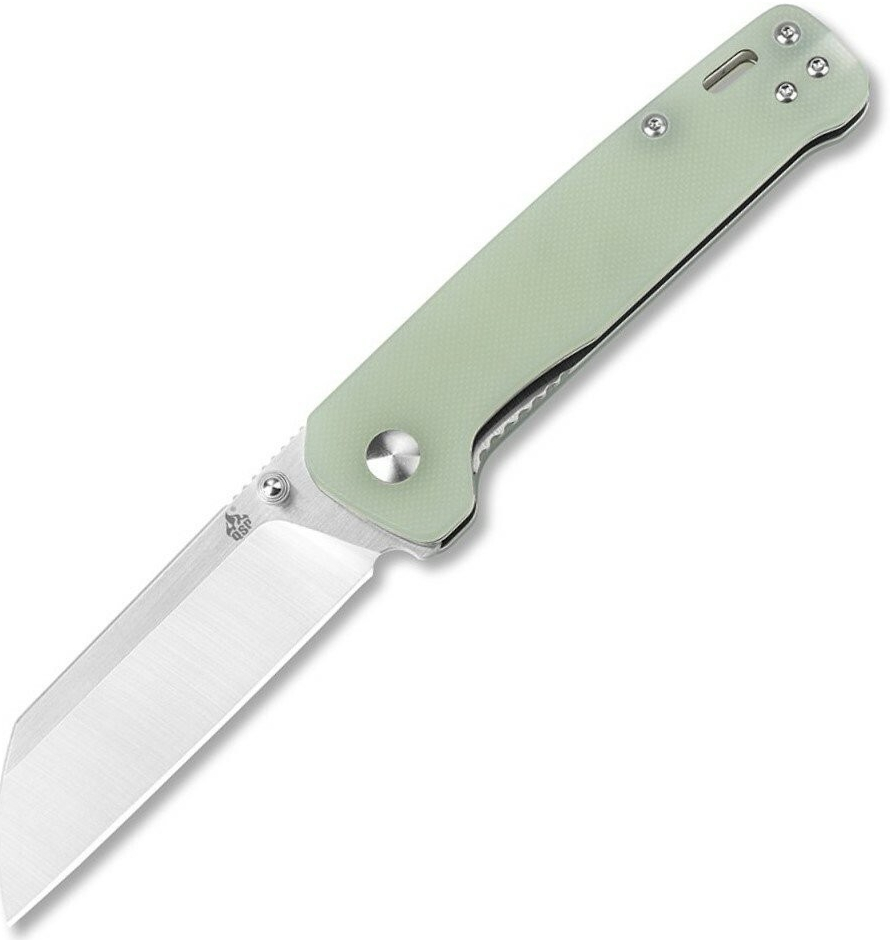 QSP Knife Penguin, Satin D2 Blade, Jade G10 Handle QS130-V