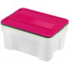 Plastový úložný box s vekom HEIDRUN TexBox 3x10l