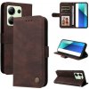 Peňaženkové kožené puzdro Life Tree na Xiaomi Redmi Note 13 4G - Hnedá