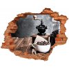 Nálepka fototapeta 3D výhľad betón Mlynček na kávu 90x70 cm