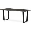 Autronic HT-F4218 GREY Stôl jedálenský, 180x90x75 cm, MDF doska, dekor šedý dub, kovová nohy v tvare U, čierny matný lak