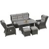 Záhradná zostava z umelého ratanu BALTIMORE DINING + VAKY Dark sivá