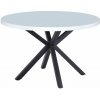 Kondela Jedálenský stôl, okrúhly 120cm, MDF, biely, čierny, MEDOR