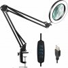 Verk 09197 Kozmetická lampa s lupou 54 LED, USB, čierna