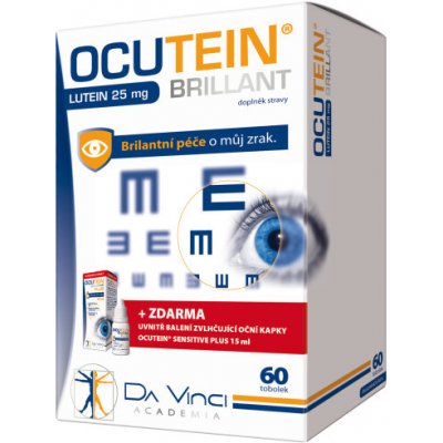 OCUTEIN Brillant luteín 25 mg 60 tabliet +15 ml - Simply You Ocutein Brillant Lutein 25 mg DaVinci 60 kapsúl + kvapky