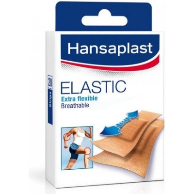 Hansaplast ELASTIC Extra flexible, náplasť, stripy, 20 ks