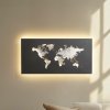 Lucande LED nástenné svetlo World, antracitová/strieborná, 60 cm x 30 cm - 10046213