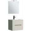 Trent kúpeľňový nábytok 60 cm keramické umývadlo (2 zásuvky) so zrkadlom 60x80 cm zeleno-biele