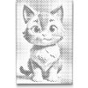 Vymalujsisam.sk Bodkovanie - Mačka pre deti Farba: Zelená, Veľkosť: 20x30cm, Rám: Bez rámu, iba zrolované plátno